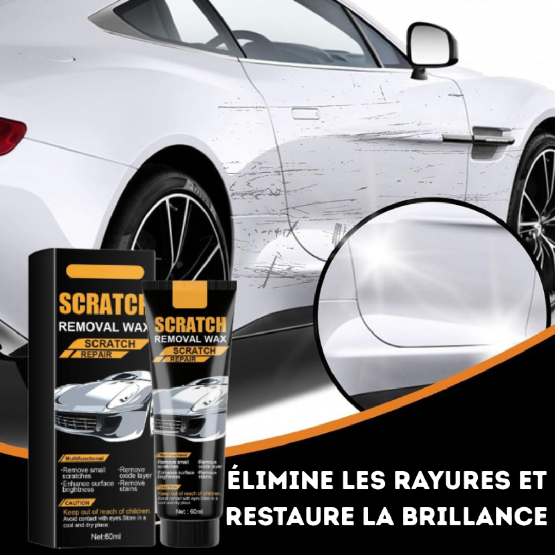 Dissolvant de rayures de voiture, Kit de Dissolvant de rayures pour voitures, Cire Anti-rayures pour rayures profondes avec éponge