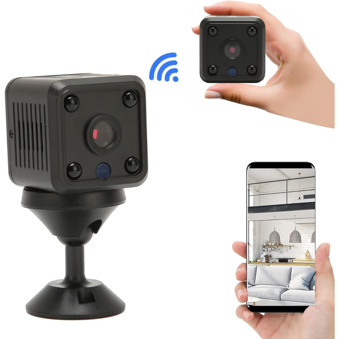 Mini caméra de sécurité WiFi 1080p CCTV avec batterie intégrée et vision nocturne ML