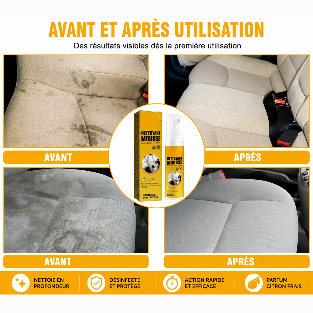 Mousse Nettoyante pour Voiture, maison , Multi-usages CI