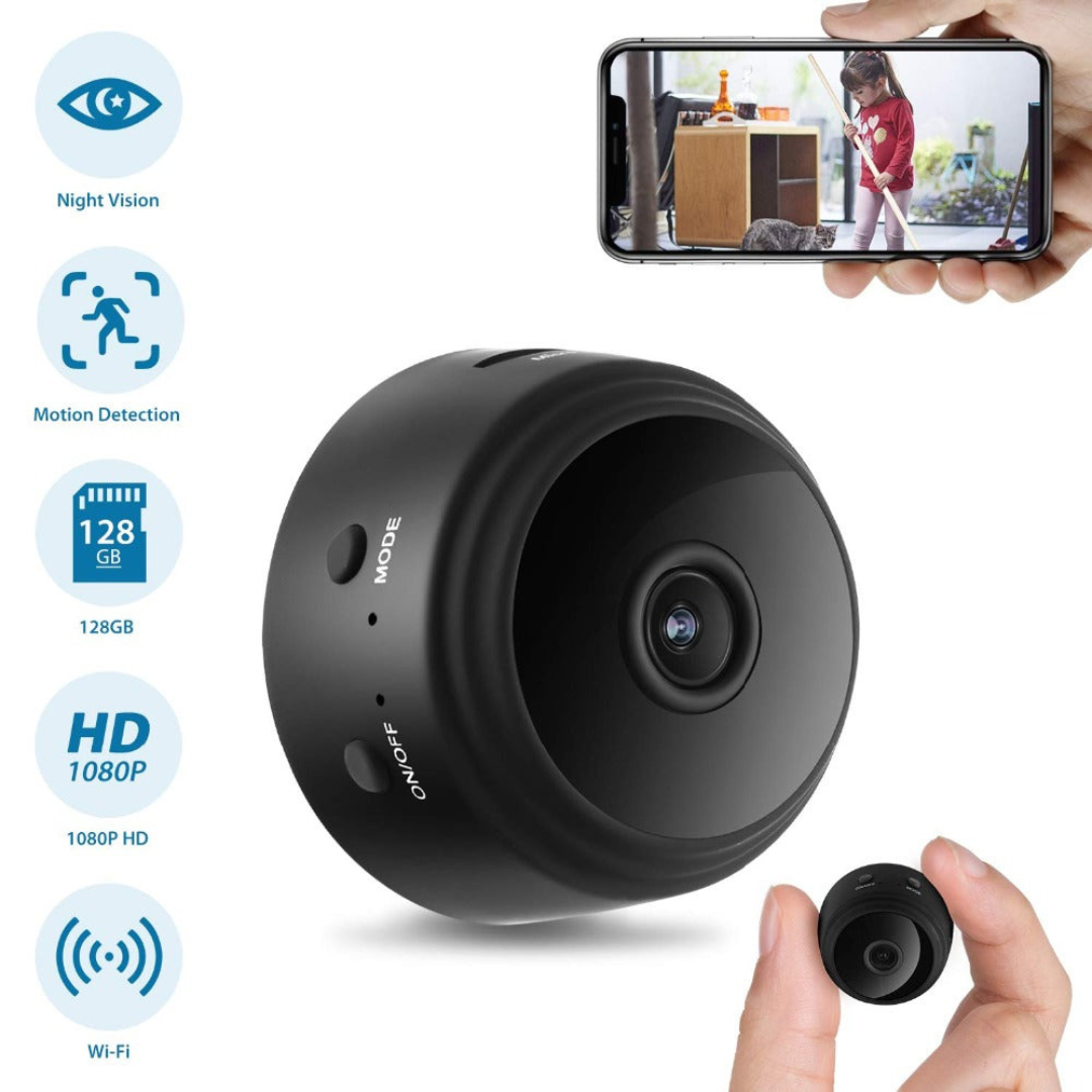Mini Caméra de Surveillance WIFI FHD, Interieur/extérieur sans Fil