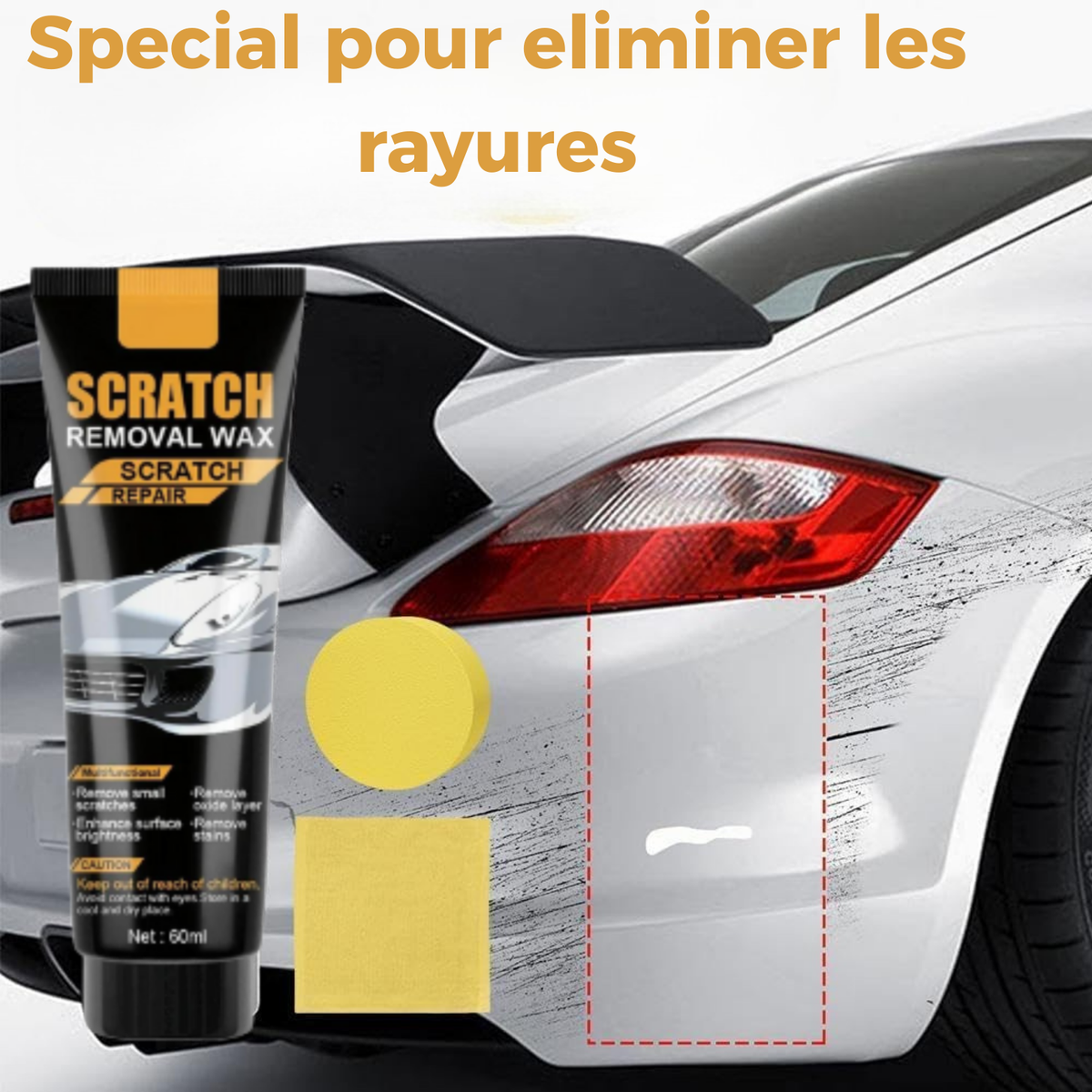 Crème de Réparation de Rayures de Voiture, Efface Rayure Profonde Voiture